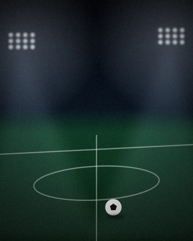 Cancha de fútbol iluminada de noche